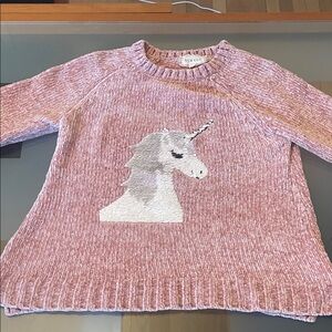 btween Blush Unicorn Knit Sweater